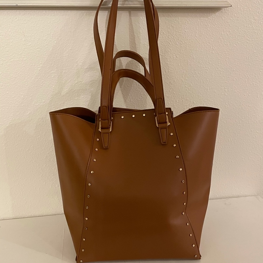 Brown and gold accent bag